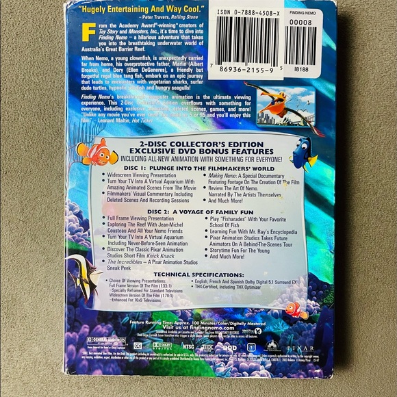 FINDING NEMO (DVD, 2003, 2-DISC SET) - Picture 2 of 4